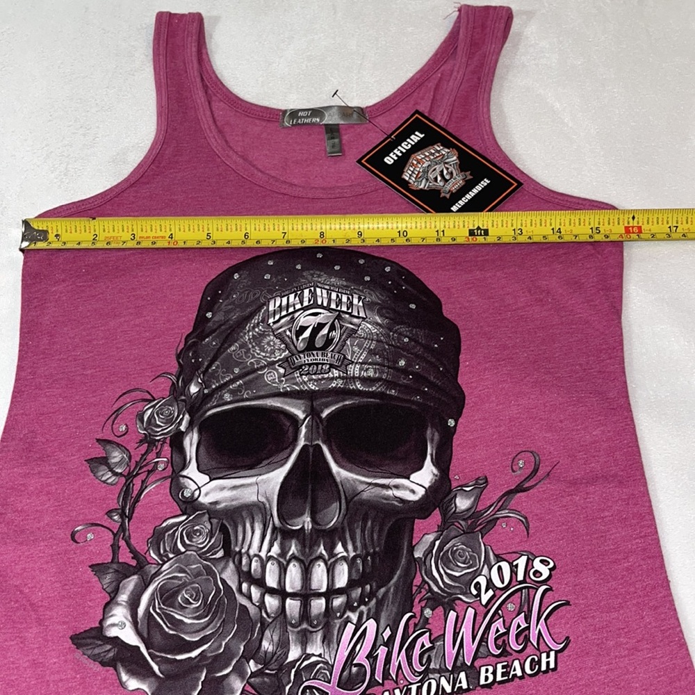 NWT Daytona Beach Florida 77th Motorcycle Bike Week (2018) Stretchy Tank Large - Picture 4 of 8